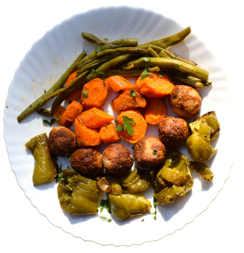 Boulettes de Poulet au Légumes Sautés