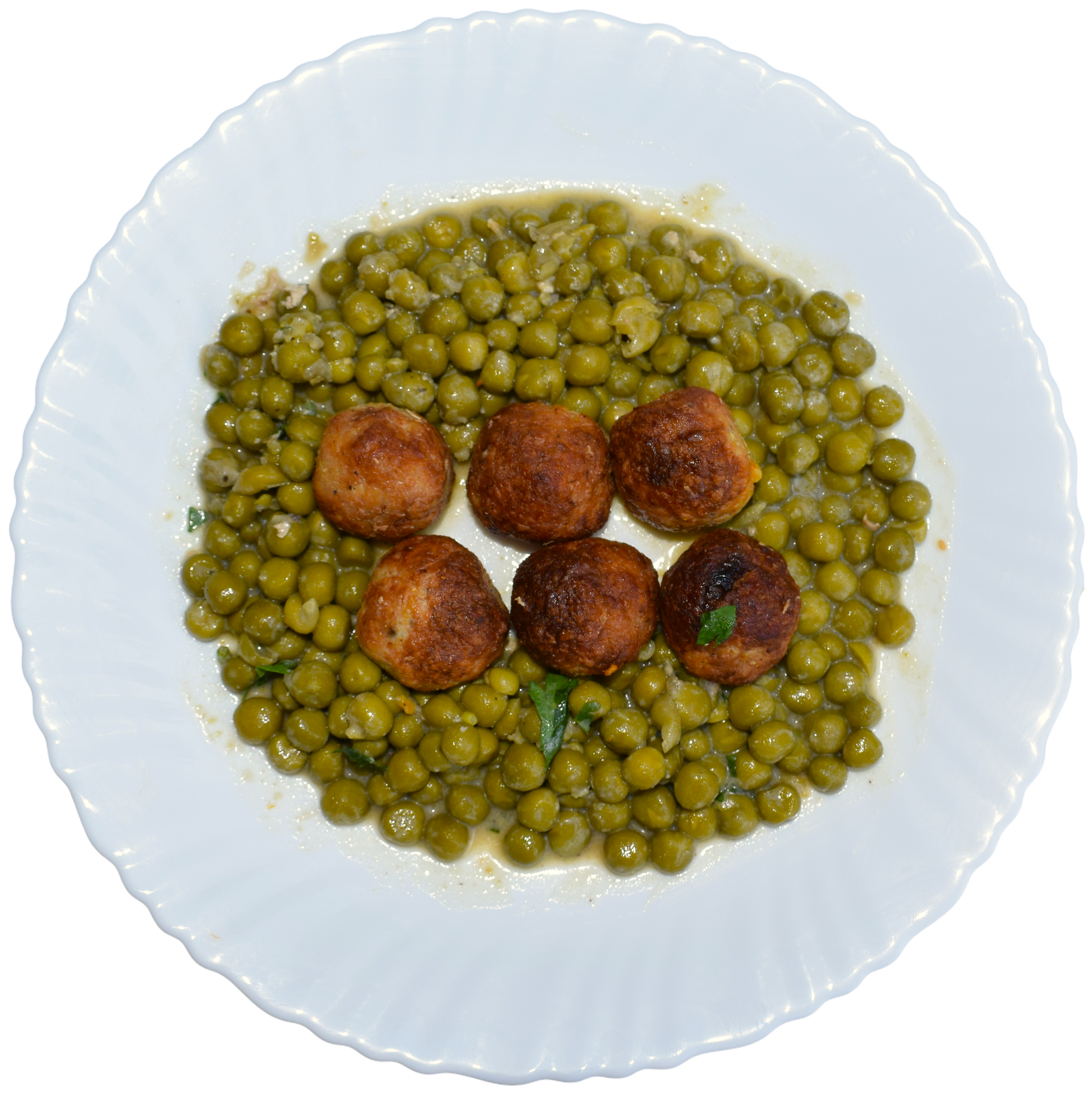 Petits Pois aux Boulettes de Poulet