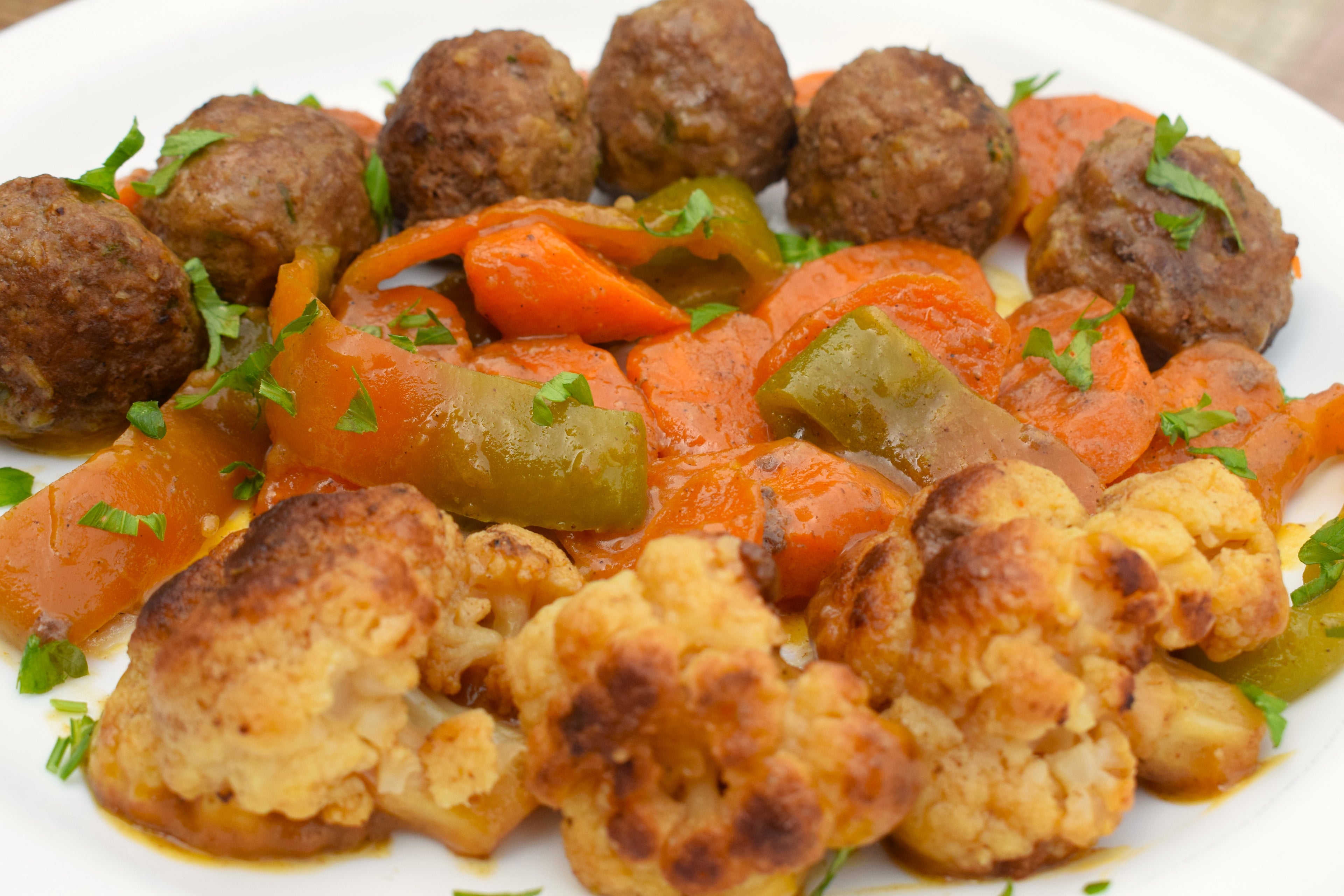 Chou-Fleur, Légumes & Boulettes de Viande