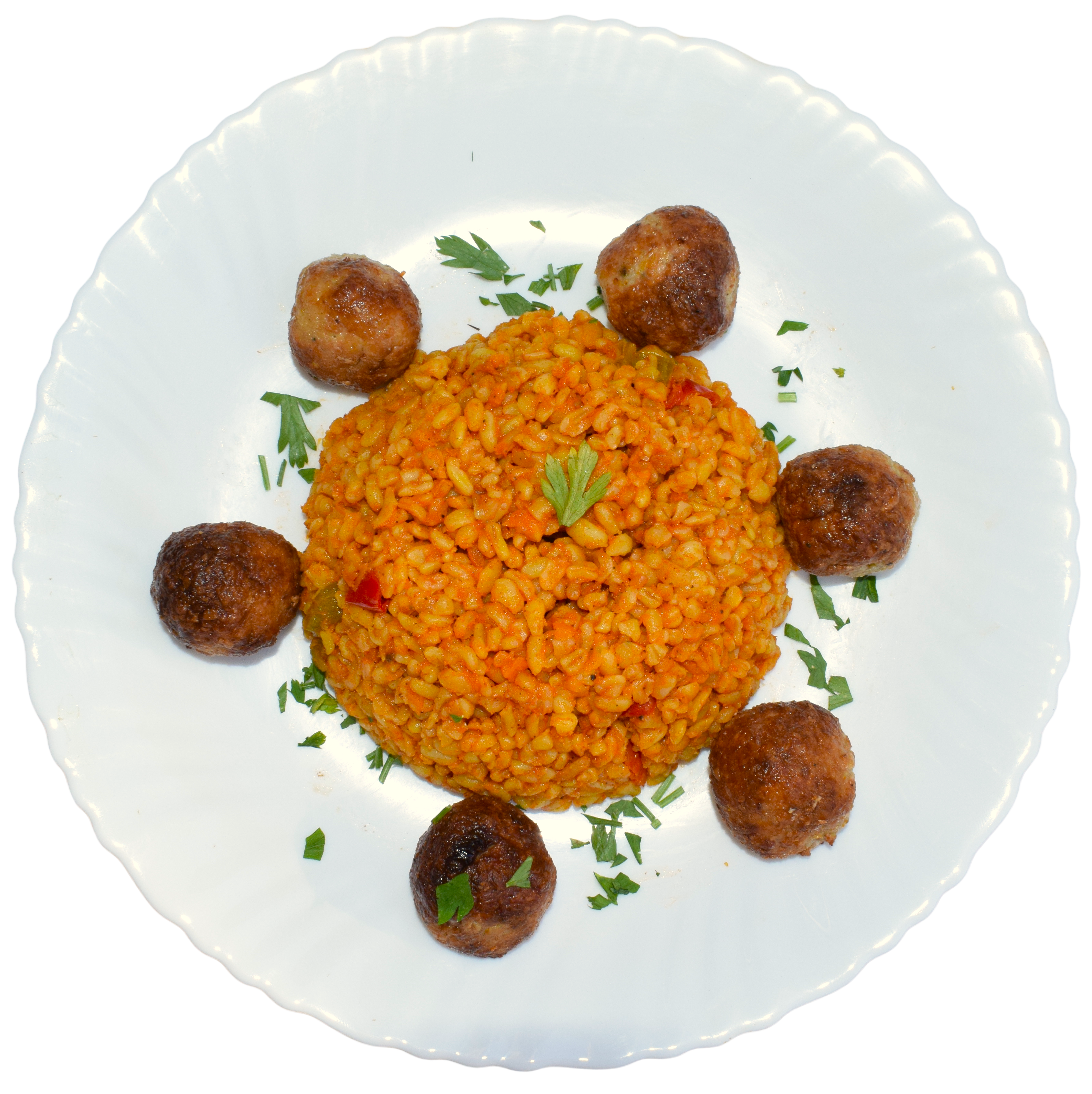 Bourghol with chicken meatballs