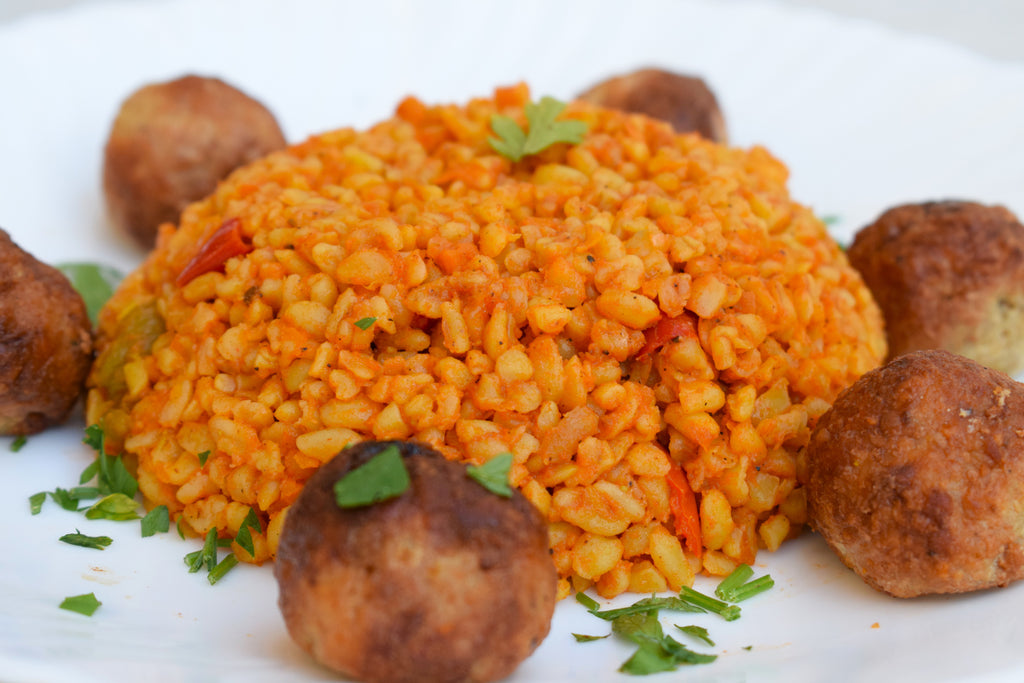 Bourghol with chicken meatballs